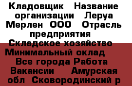 Кладовщик › Название организации ­ Леруа Мерлен, ООО › Отрасль предприятия ­ Складское хозяйство › Минимальный оклад ­ 1 - Все города Работа » Вакансии   . Амурская обл.,Сковородинский р-н